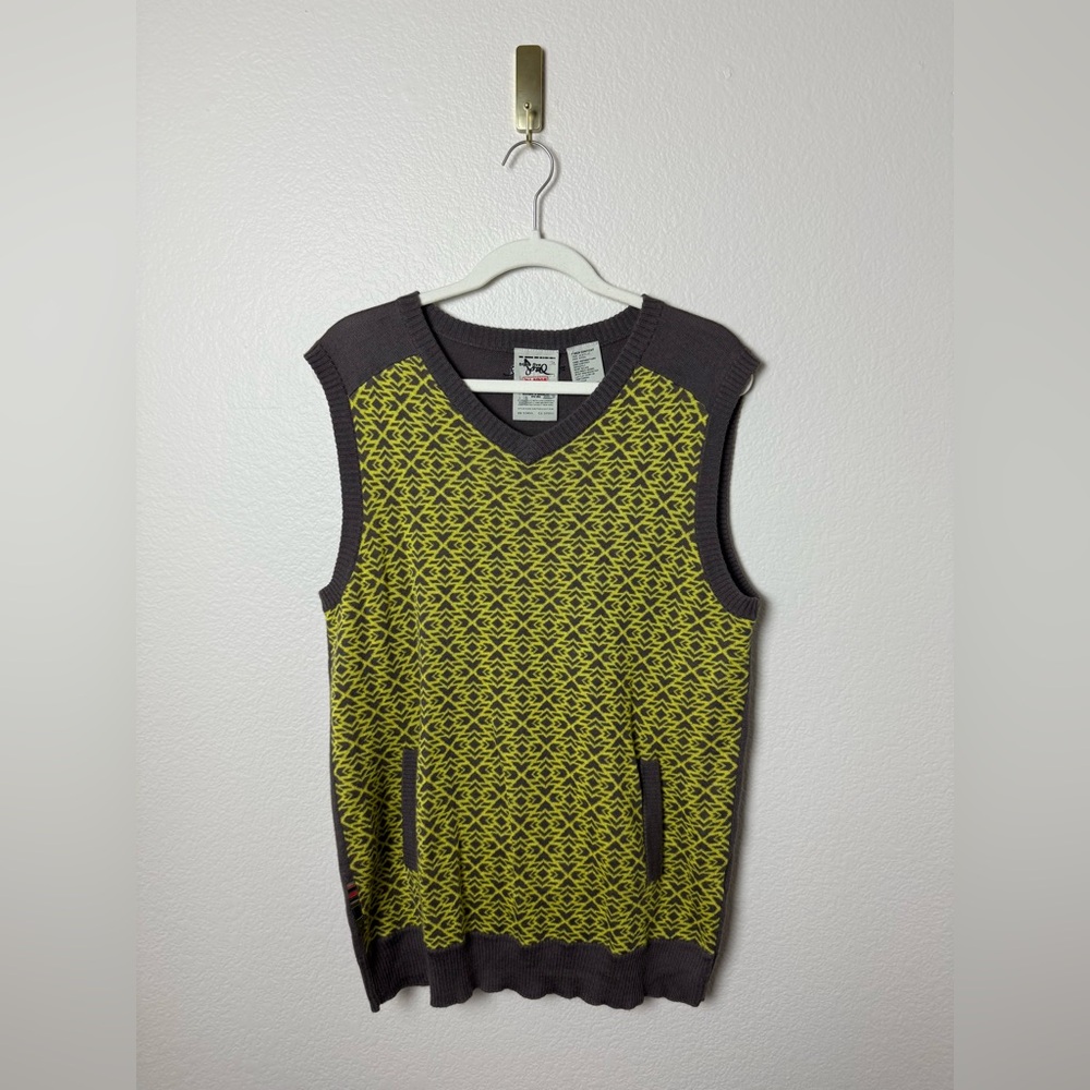 Triple Five Soul Vest Mens XL Knit Wool Blend Y2K Grunge Indie 90's Style